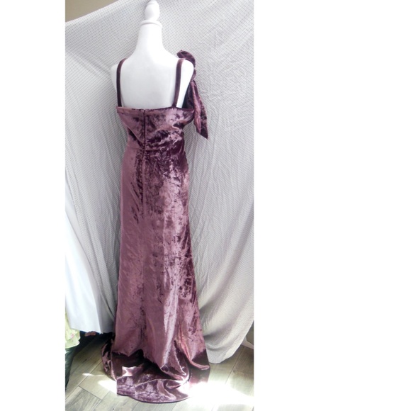 NEW Cinq a Sept PLUM Callalily GENEVIVE Cutout VELVET Ruched BOW Evening GOWN 12 - Picture 9 of 16